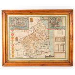John Speed (1552-1629)/Northumberland/with descriptive text on reverse/hand coloured engraved maps,