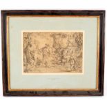 After Castiglioni/Classical Scene/engraving, 17cm x 25cm and an old master drawing of a figure,