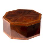 A 19th Century mahogany and crossbanded octagonal box,