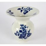 A Worcester blue and white printed spittoon, circa 1790,