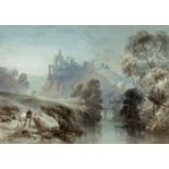 James Duffield Harding (1799-1863)/Romantic River Landscape/signed with initials and dated