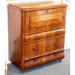 A Biedermeier mahogany escritoire chest,