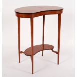 An Edwardian satinwood kidney-shaped table,