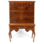 An 18th Century mahogany chest of three long and three short drawers,