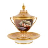 A Worcester (Barr, Flight & Barr) two-handled vase, cover and stand, circa 1815,