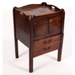 A George III mahogany tray top commode,