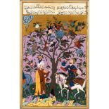 Late 18th Century Indian School/Hz Hizir with Alexander the Great by The Tree of Vakak/inscribed on
