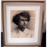 20th Century Continental School/Portrait of a Young Man/charcoal on paper, 45.5cm x 39.