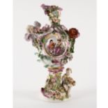 A Chelsea porcelain vase of elaborate Rococo form, emblematic of Air from a series of The Elements,