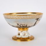 A Paris porcelain (Schoelcher) footed bowl, circa 1815, blue S mark, gilt Schoelcher mark,