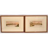 J Herring (British 19th/20th Century)/Views of the Pyramids/a pair/signed and dated/watercolour,