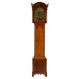 A George III oak cased longcase clock, William Corrall Lutterworth, the arched dial with signature,
