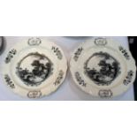 A pair of creamware plates, circa 1790,