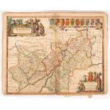 Joannes Janssonius (1588-1664)/Glocestria Ducatus cum Monumethensi Comitatu/colour engraved map,