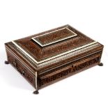 An Anglo-Indian sadeli work box, of sarcophagus shape,