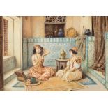 Vittorio Rappini (Italian 1877-1939)/In the Harem/The Fortune Teller/a pair/watercolour, 23.