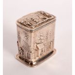 A rectangular silver tea caddy, John Aldwinckle & Thomas Slater, London 1891,