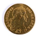 A Charles II gold two guinea coin, 1664,