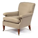 A Howard armchair on square taper front legs, the back leg stamped 1826, 5565, Howard & Sons Ltd.