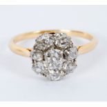 A diamond cluster ring,