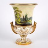 A Coalport two-handled topographical vase, circa 1810,