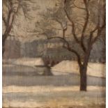 R Ward/Winter Parkland/signed lower left/oil on board,