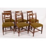 A set of six George III mahogany dining chairs, circa 1810,