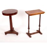 A Victorian mahogany occasional table, on an octagonal column and triform base,