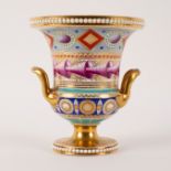 A Spode campana vase, circa 1810, with stylised geometric borders, 17.