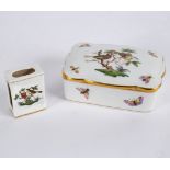 A Herend Rothschild birds pattern box and cover,
