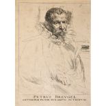 Van Dyck/Portrait of Pieter Breughel/etching, 24.5cm x 15.