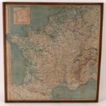 A silk map showing Former Occupied Areas of France, 57.