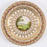 A Derby topographical plate painted Kedleston Hall from the Chatsworth service, circa 1770,