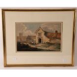 Attributed to Samuel Prout/A Village House/with figures by a well/watercolour, 19.5cm x 29.