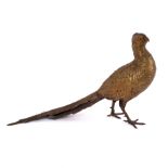 An Austrian gilt bronze figure of a pheasant, by Franz Bergmann,