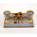 A Worcester Flight, Barr & Barr inkstand, circa 1800,