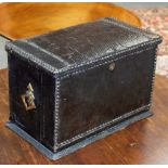 An officer's leather writing companion with studwork borders,