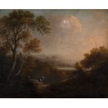 19th Century English School/Landscape Through Trees/oil on panel, 33.5cm x 22.