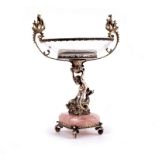 A Continental silver and rock crystal tazza, London import marks,