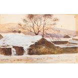 A Hulk/Farm Buildings in Snow/signed/watercolour, 18cm x 26cm and/Bill Pashley/Magnolias,