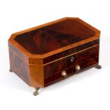 A Regency mahogany and satinwood crossbanded box,