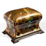 A Victorian papier-mâché tea caddy by Jennens & Bettridge,