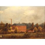 Walter Hewitt (19th/20th Century)/Mill factory/oil on canvas, 15cm x 20.