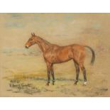 W Wasdell Trickett/Mayfly/Portrait of a Horse/signed inscribed and dated 1926/charcoal and crayon,