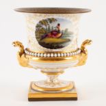 A Worcester Flight, Barr & Barr vase, circa 1820, of urn form with eagle handles,