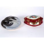 A Royal Copenhagen ashtray with moulded lobster decoration, 3498,