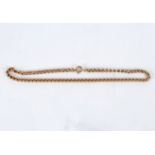 A 9ct yellow gold curb link chain approximately 34.