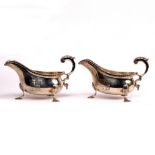 A pair of 18th Century style silver sauce boats, Charles Stuart Harris, London, 1895,