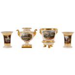 A group of Worcester (Flight, Barr & Barr and Chamberlain's) topographical vases,