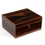 A 19th Century rosewood and boxwood strung box,